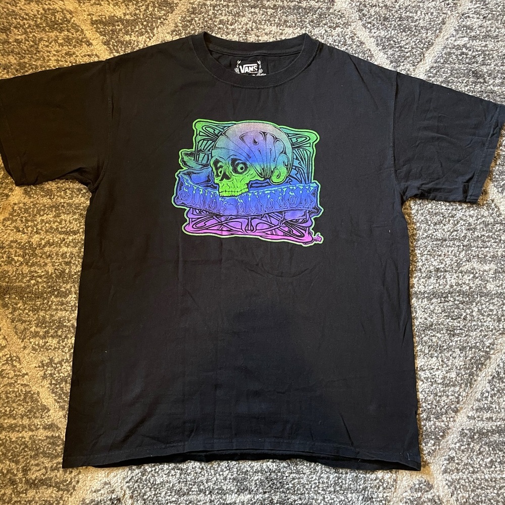 Vans t shirt black skull print xl